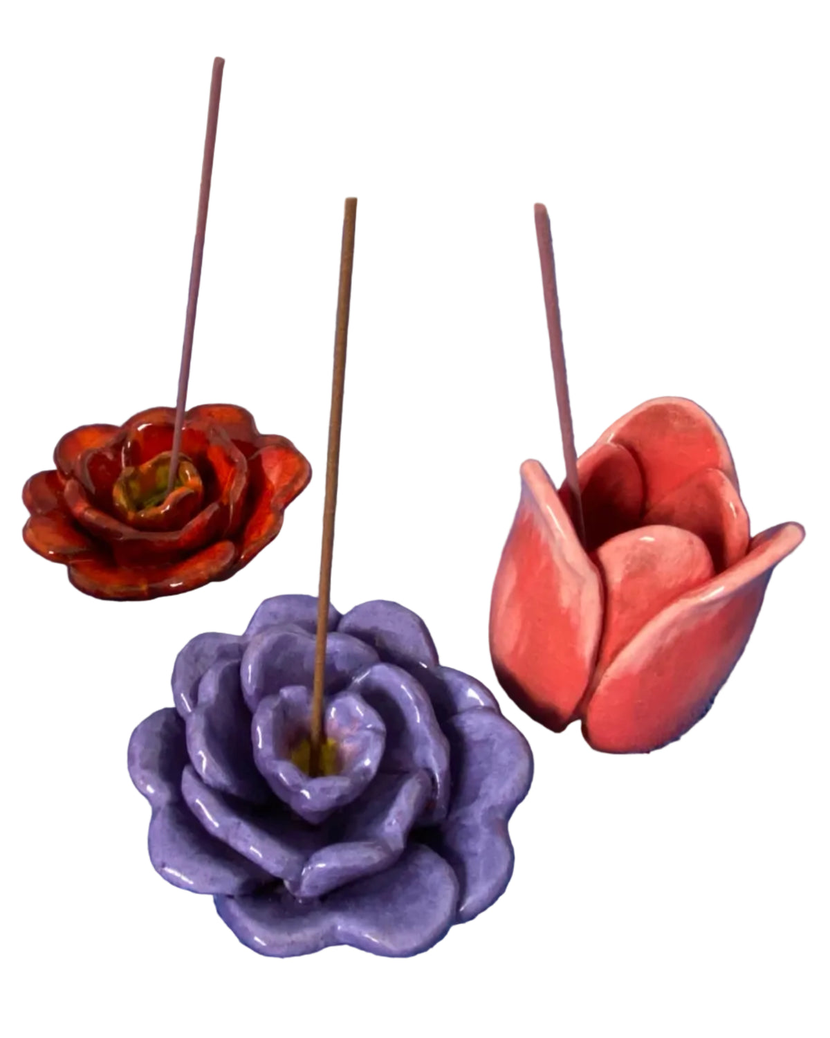 Rose Incense Holder Purple highlighted Wall Art
