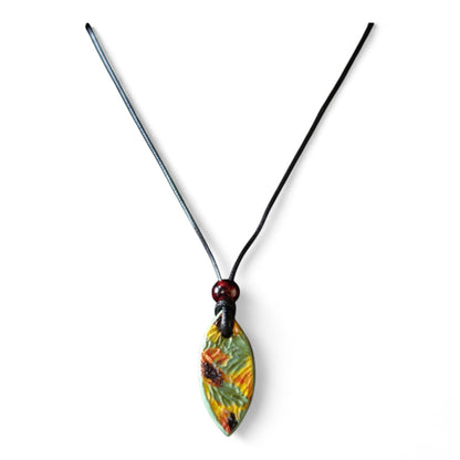 ceramic pendant with van Gogh sunflower