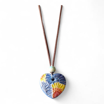 Van Gogh Sunflower du Jardin Range: Hand-Painted Ceramic Pendants